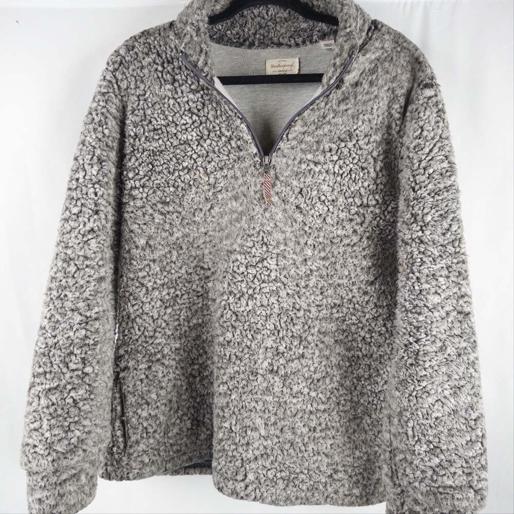 Weatherproof Vintage Gray Sherpa Fleece 1/4 Zip Pullover